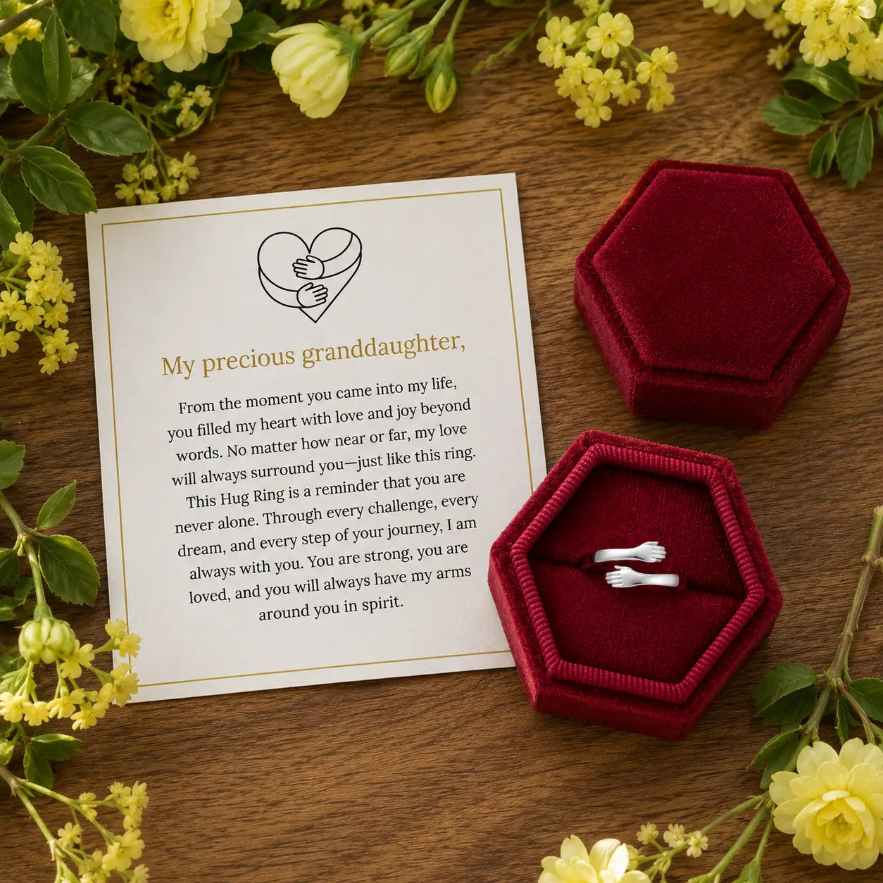 To My Granddaughter - Hug Ring
