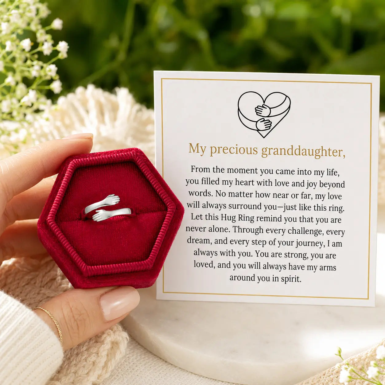 To My Granddaughter - Hug Ring