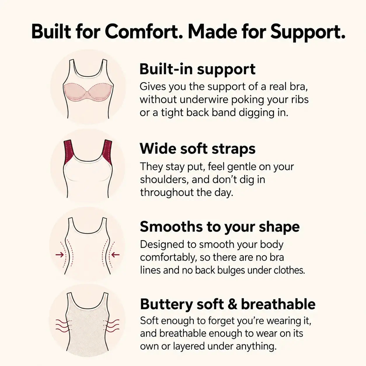 Nuoria Built-In Bra Comfort Shaper Tank